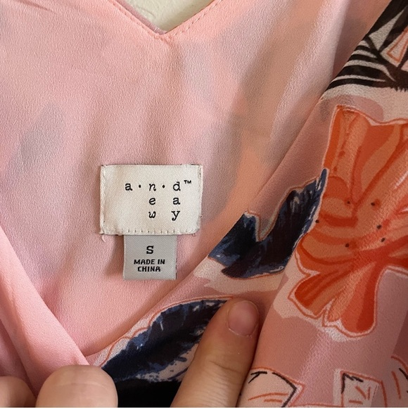 A NEW DAY Pink Tropical Floral Tank Asymmetrical Hem Summer Dress Women's Small - Picture 8 of 9